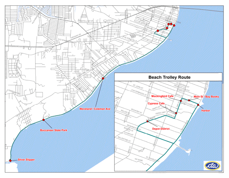 Beach Trolley Map Coast Transit Authority