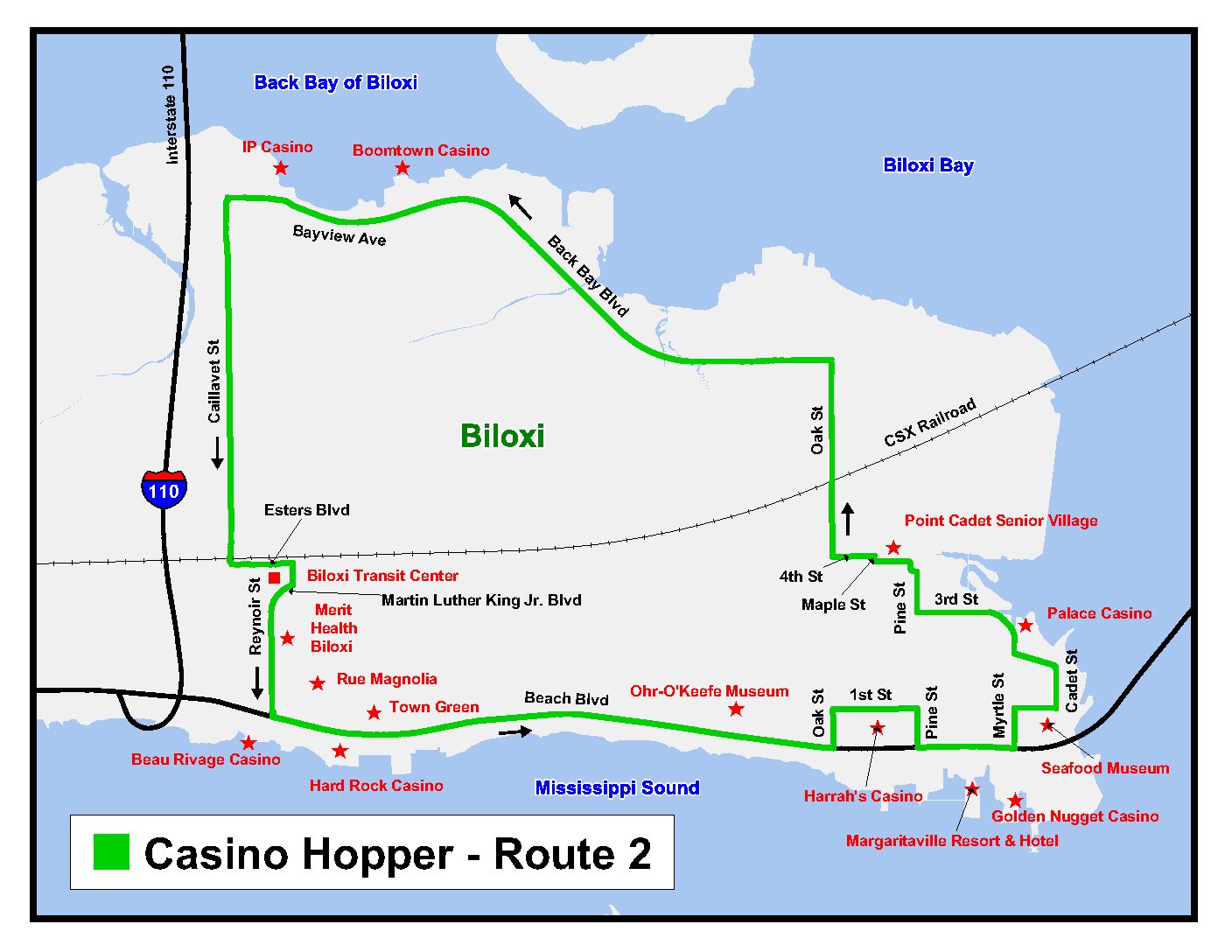 Biloxi casino map